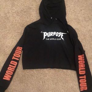 Cropped Justin Bieber purpose world tour hoodie